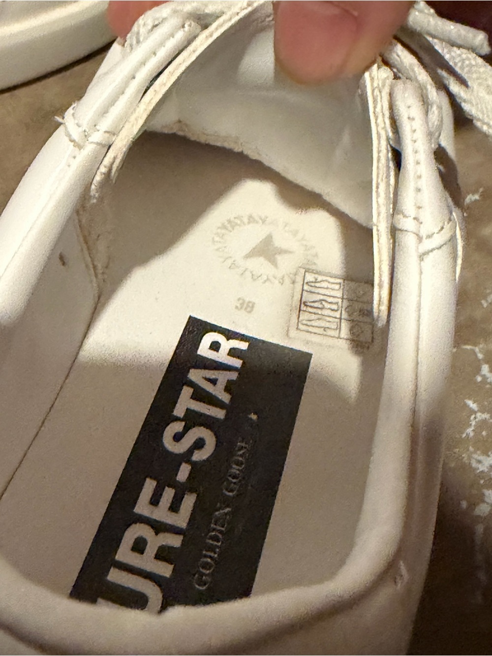 Golden Goose Pure-Star White Low-Top Sneakers - Picture 7 of 9